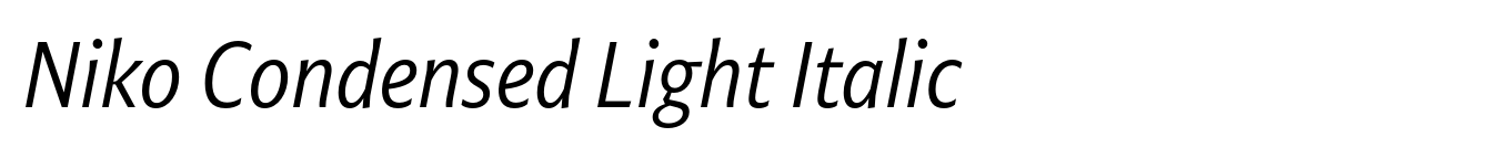 Niko Condensed Light Italic
